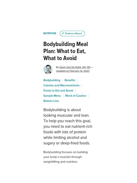 What To Eat And Avoid On A Bodybuilding Meal Plan - balustradellc