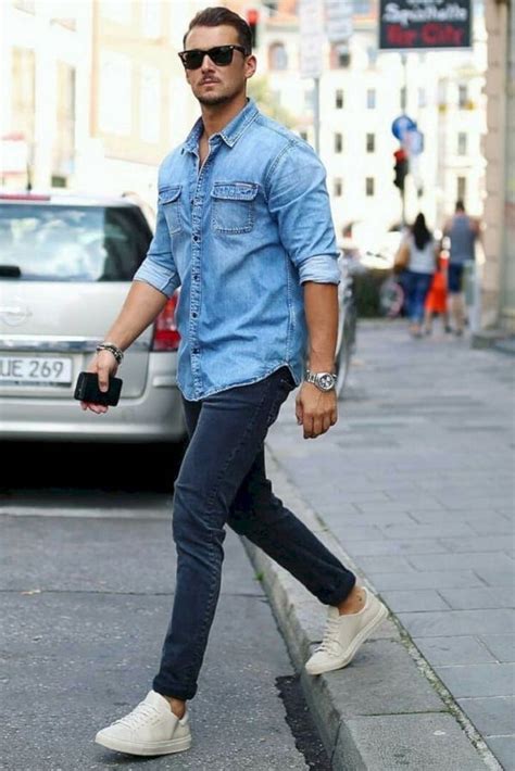 What To Wear With Denim Shirt For Male - Denim Shirt Outfit - balustradellc