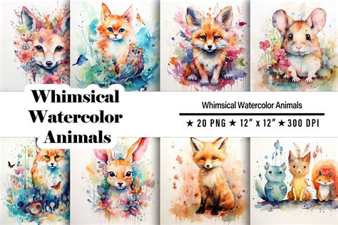 Whimsical Watercolor Animals - Etsy - muktibox.com