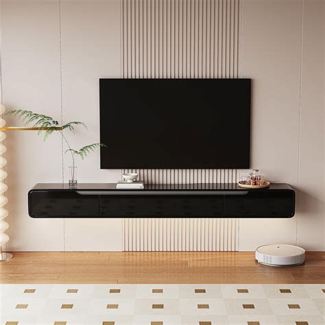 White Gloss Floating TV Stands Wall Mounted … - balustradellc