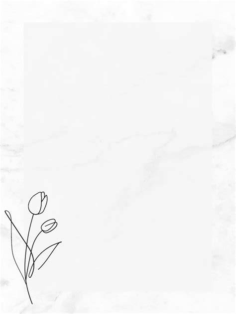 White Gray Elegant Floral Stationary Paper A4 Document - raincitystudios.com