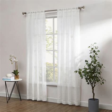 White Linen Semi Sheer Curtains - Etsy - balustradellc