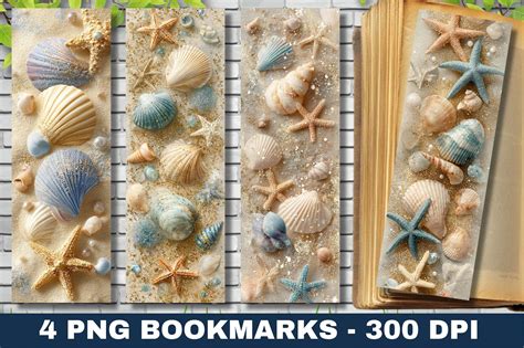 White Sand Sea Shell Beach Bookmark - Creative Fabrica - balustradellc