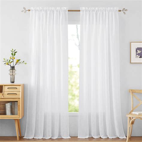 White Sheer Curtains - Custom Sizes - 3HLinen Inc. - balustradellc
