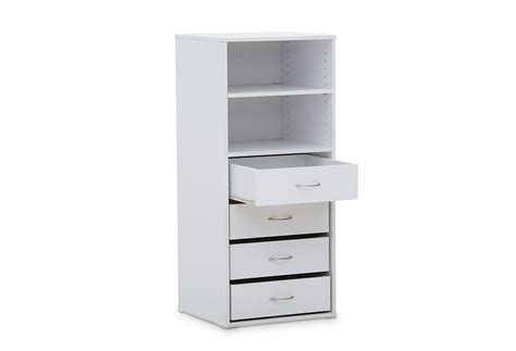 WHITE SPACESAVER Module 4 Drawer Unit with 2 Shelves