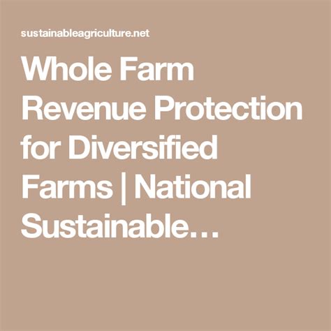 WHOLE-FARM REVENUE PROTECTION FOR DIVERSIFIED FARMS