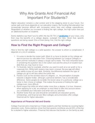 Why Financial Aid is Important for Students of All … - balustradellc