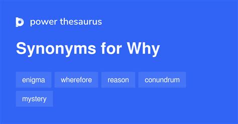 WHY Synonyms