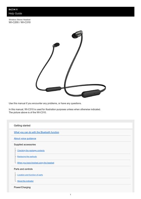 WI-C200 / WI-C310 Help Guide Pairing and connecting with ... - Sony