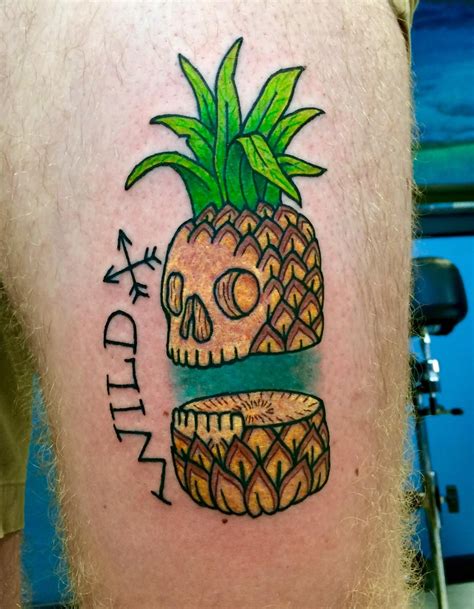WILD pineapple tattooed by Derek Brodeur Wicked Parrot Tattoo Kill