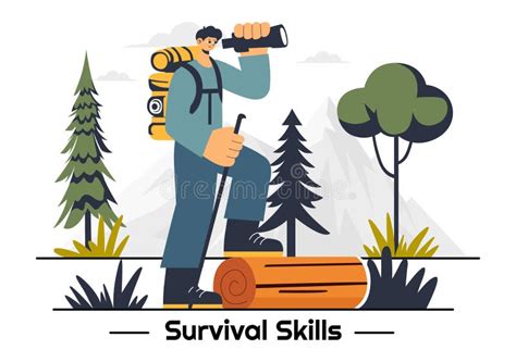 Wilderness Family Survival illustrations - Shutterstock - balustradellc