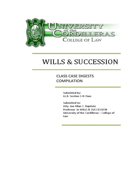 WILLS Case Compilation No 1