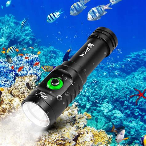 WINDFIRE Rechargeable Scuba Diving Flashlight, Super Bright LED Dive ... - balustradellc