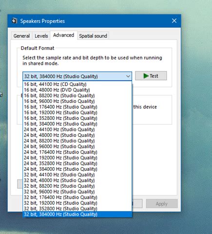 Windows 10 Sample and Bit Depth rate - Head - balustradellc