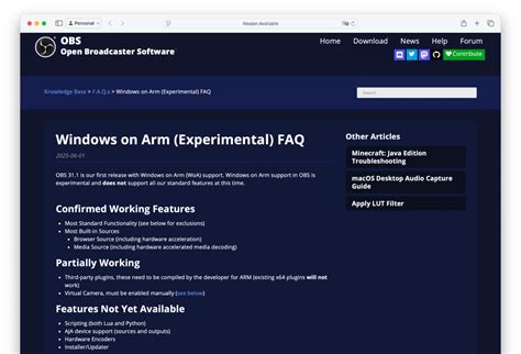 Windows on Arm (Experimental) FAQ - OBS - balustradellc
