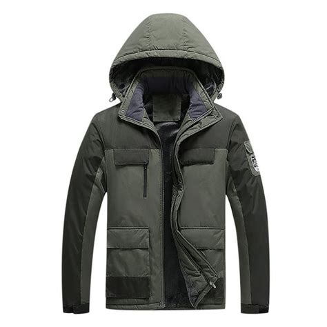 Windproof Jacket men Casual Patchwork Thicken Multi Pocket … - balustradellc