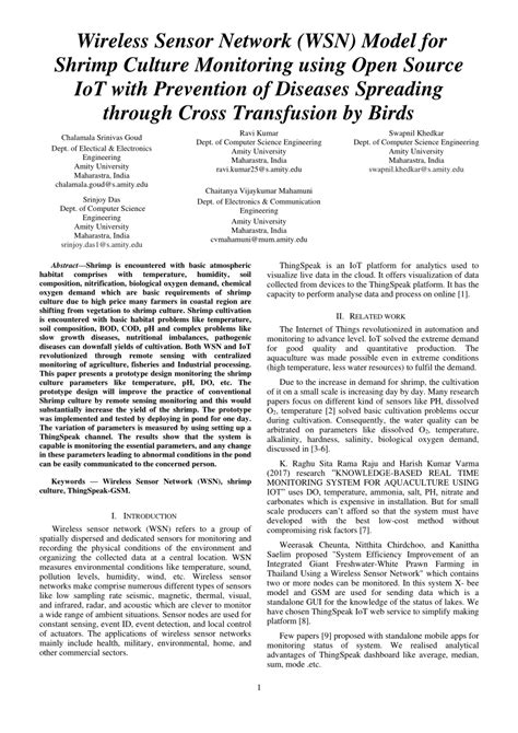Wireless Sensor Network (WSN) Model for Shrimp Culture - coolestguyplanet.net