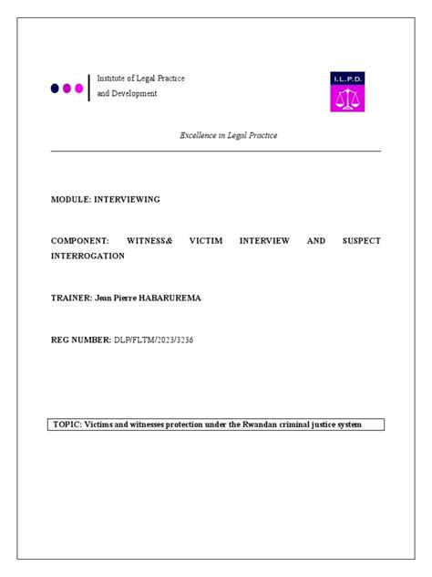 Witness and Victim Protection Under Rwandan Judicial … - balustradellc