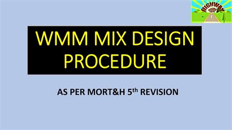 WMM mix design