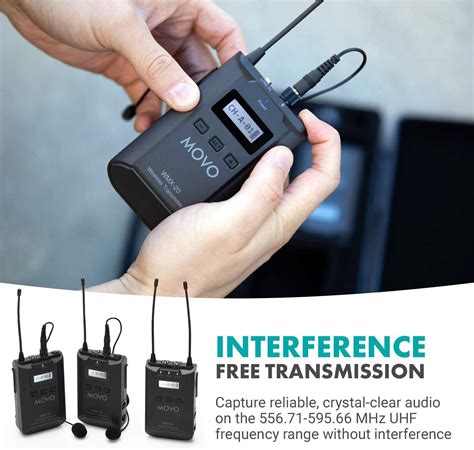 WMX-20-DUO | UHF Dual Wireless Lavalier Microphone System | Movo - balustradellc