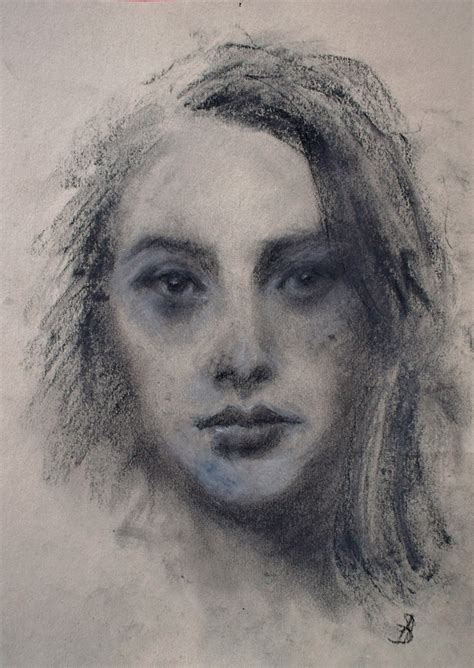 Woman Charcoal Drawing - 398 For Sale on 1stDibs - balustradellc