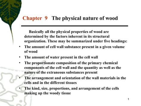 Wood Anatomy, Chemistry and Physical Properties - Springer - raincitystudios.com