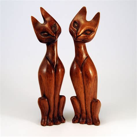 Wood Carved Cats - Etsy - muktibox.com