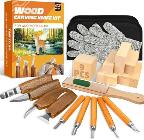 Wood Carving Kit, with Knives, Blocks, and Tools - Complete Whittling ... - balustradellc