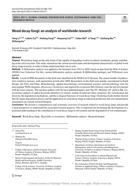 Wood decay fungi: an analysis of worldwide research - raincitystudios.com