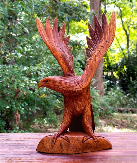 Wood Eagle Outdoor Statue - Etsy - balustradellc