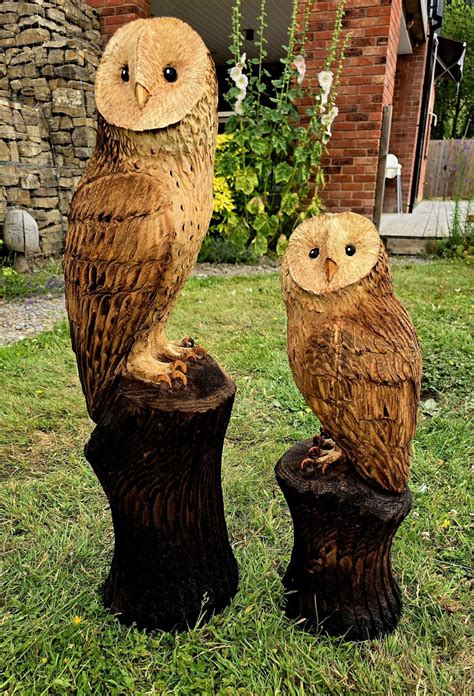 Wood Owl Sculpture - Etsy - muktibox.com