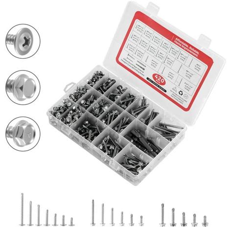 Wood Screws Assortment Kit, 420 PCS Stainless Steel Flat Head Wood ... - balustradellc