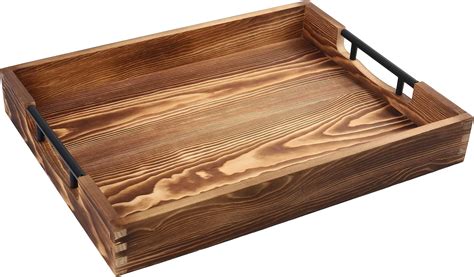Wood Serving Tray with Handles, 17"x13" Large … - balustradellc