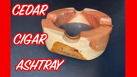 Wood turning: Cedar/ Slate Cigar Ashtray - balustradellc