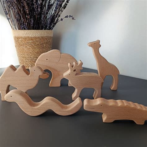 Wooden Handmade Animal Figurines - Etsy - muktibox.com