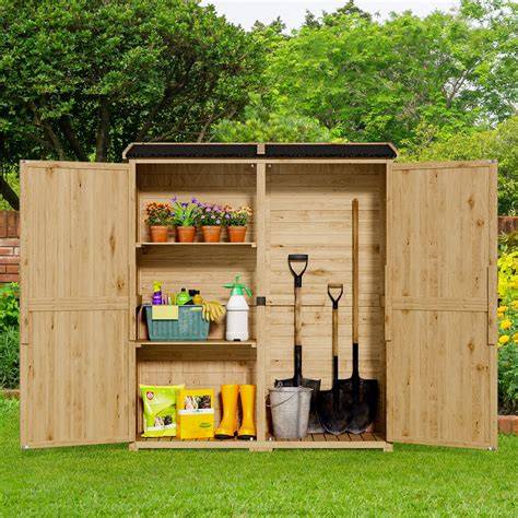 Wooden Outdoor Lockable Garden Tool Storage Wood … - raincitystudios.com