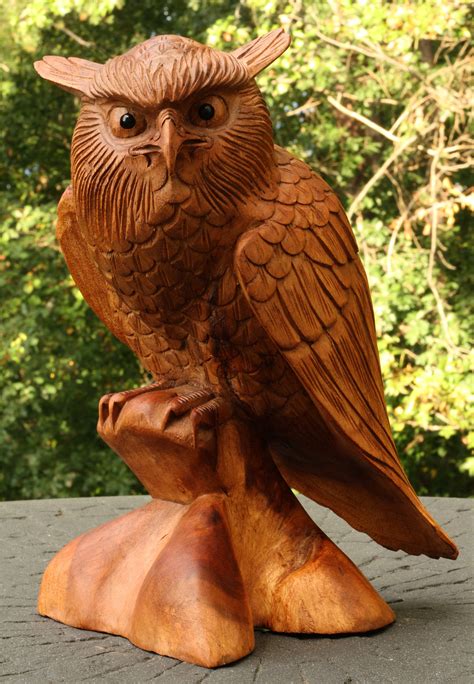 Wooden Owl Decorative Sculptures & Figurines - eBay UK - muktibox.com