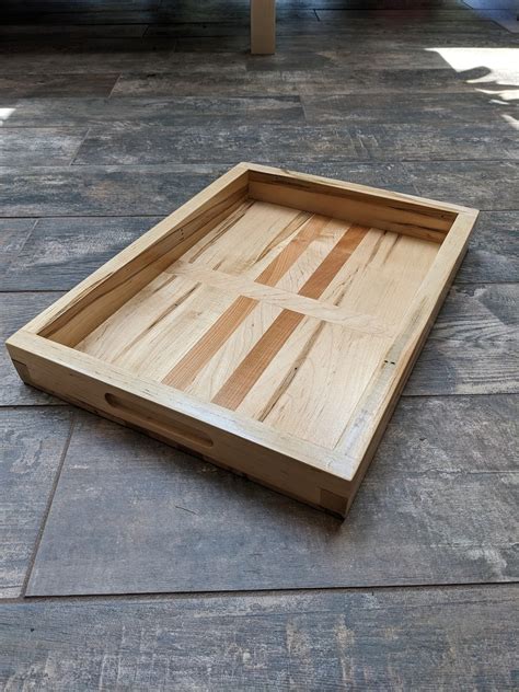 Wooden Serving Tray - Wooden Tray, Snack Tray, Breakfast Tray, … - balustradellc