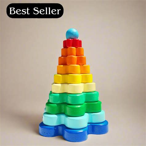 Wooden Stacking Toy, Montessori Fine Motor Skill Kit for Toddlers 2 ... - balustradellc