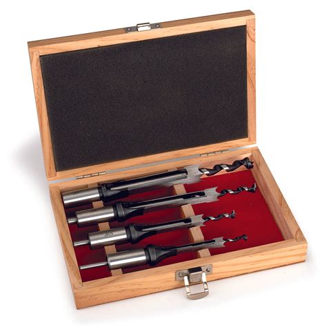 WoodRiver Mortise Chisel and Bit Boxed Set 4 Piece - balustradellc