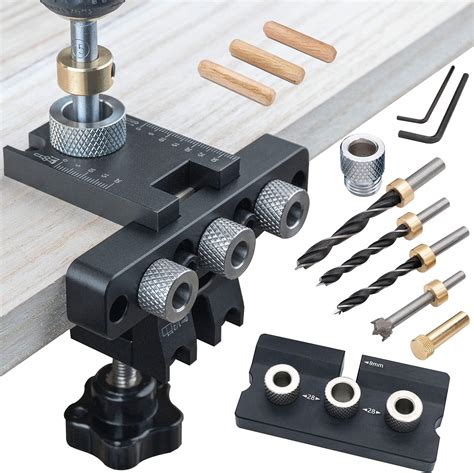 Woodworking 3-In-1 Doweling Jig Kit Wood Dowel Punch Locator Pocket ... - balustradellc