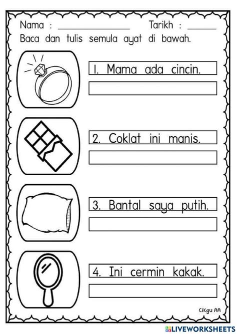 Worksheet menulis - Meenta - muktibox.com