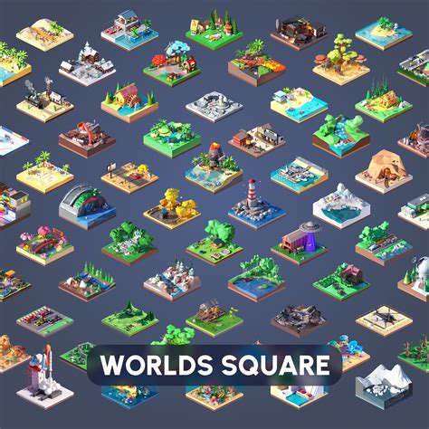 Worlds Square - Low-Poly 3D Models Pack - ITHappy … - muktibox.com