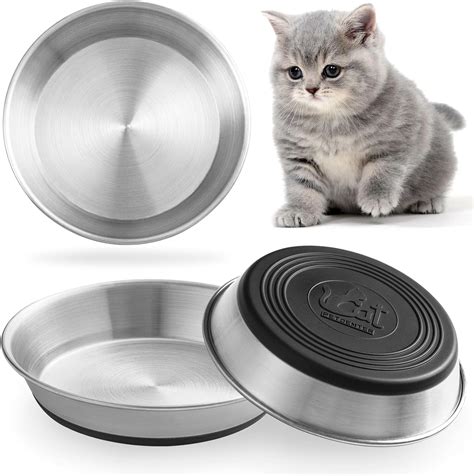 WROSWT Stainless Steel Cat Bowls, Whisker Friendly Shallow Cat …