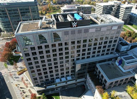 WWE Logo Added To New Headquarters In Stamford