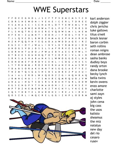 WWE Word Search WordMint
