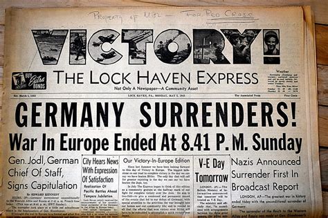 WWII THE Charlotte Observer ~ "NAZIS SURRENDER, END EUROPEAN …