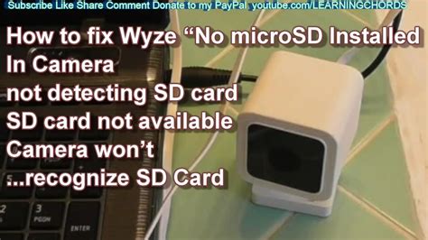 WYZE CAM No SD Card Installed SD car not Recognized SD card not Detected FIXED SOLVED YouTube