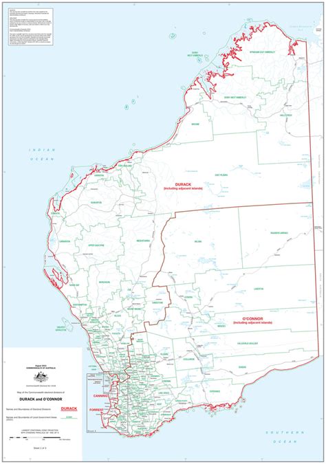 Wa district map.  Maps showing all electoral divisions Map of federal electoral divis...
