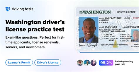 The Washington DMV practise examinations includes questions based on the Washington Driver Handbook's most significant traffic signals and legislation. Use actual questions that are very similar (often identical!) to the DMV driving permit test and driver's licence exam to study for the DMV driving permit test and driver's licence exam.. 